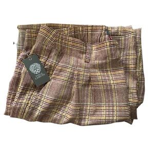 NWT Vince Camuto Burgundy Gold Plaid Plus Size Women’s 18W Wide Leg Pants
